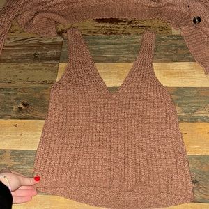 Two piece set cardigan and tank